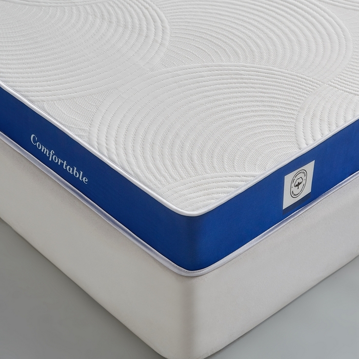 91家纺网 家纺一手货源 找家纺 合纵跨境工厂 2025新款17/25D记忆海绵床垫跨境外贸JIT一件代发TEMU亚马逊希音包过核价立体水波纹 立体水波纹针织蓝边白