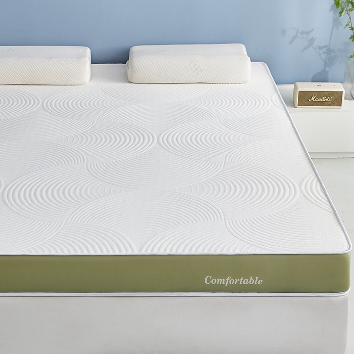 91家纺网 家纺一手货源 找家纺 合纵跨境工厂 2025新款17/25D记忆海绵床垫跨境外贸JIT一件代发TEMU亚马逊希音包过核价立体水波纹 立体水波纹针织绿边白