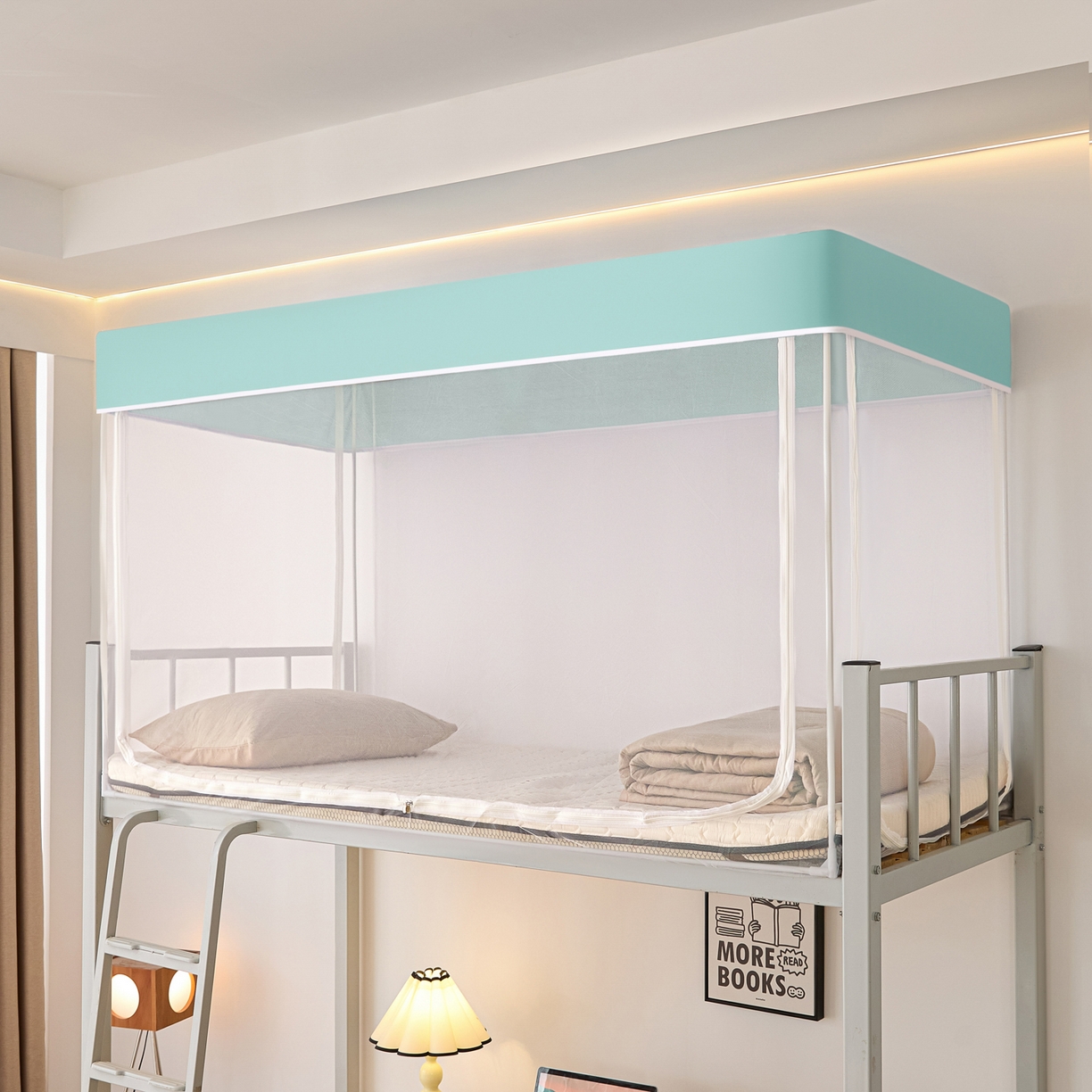 世婕 2025新款简约纯色学生宿舍蚊帐 简约-梦幻绿