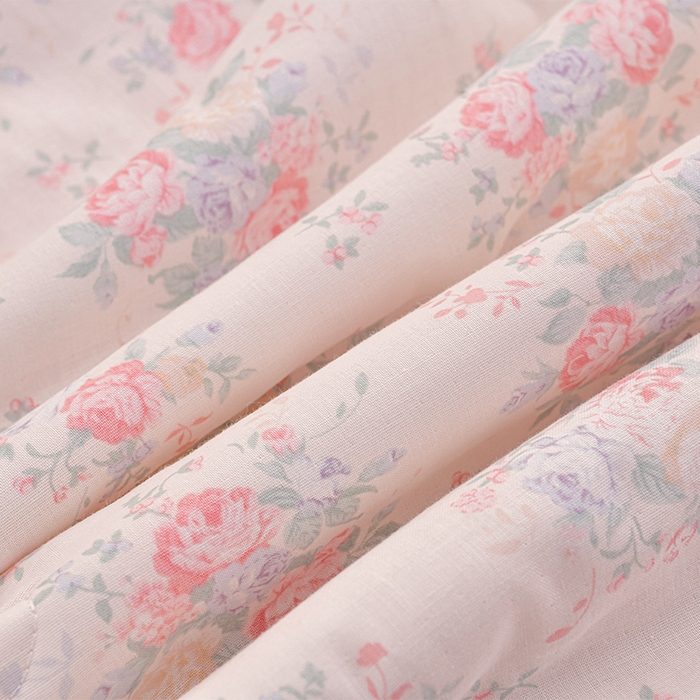 91家纺网 家纺一手货源 找家纺 绘萱家居 2025新款100%全棉双层纱花边床裙款夏被四件套