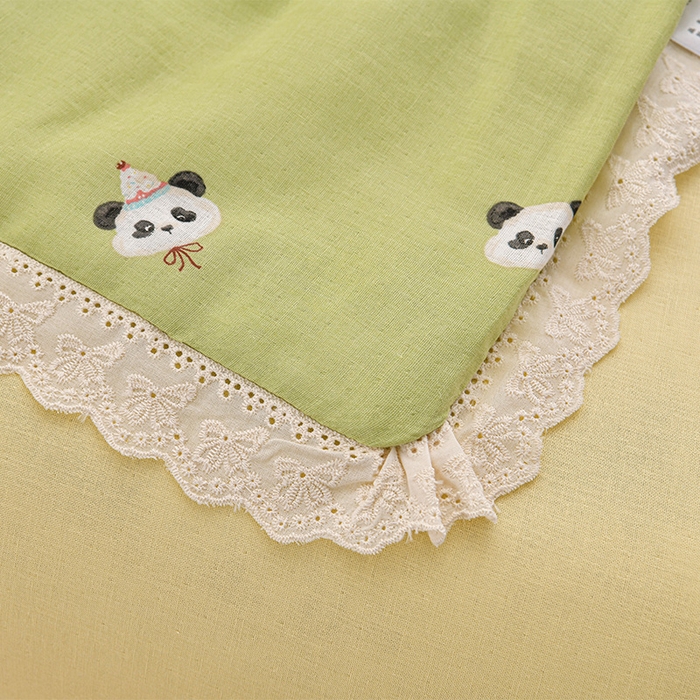 91家纺网 家纺一手货源 找家纺 绘萱家居 2025新款100%全棉双层纱花边床裙款夏被四件套