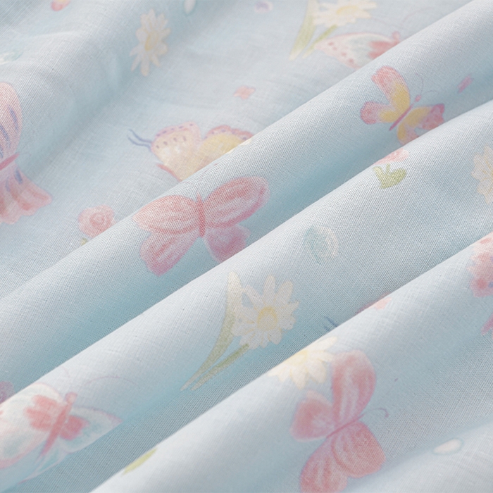 91家纺网 家纺一手货源 找家纺 绘萱家居 2025新款100%全棉双层纱花边床裙款夏被四件套