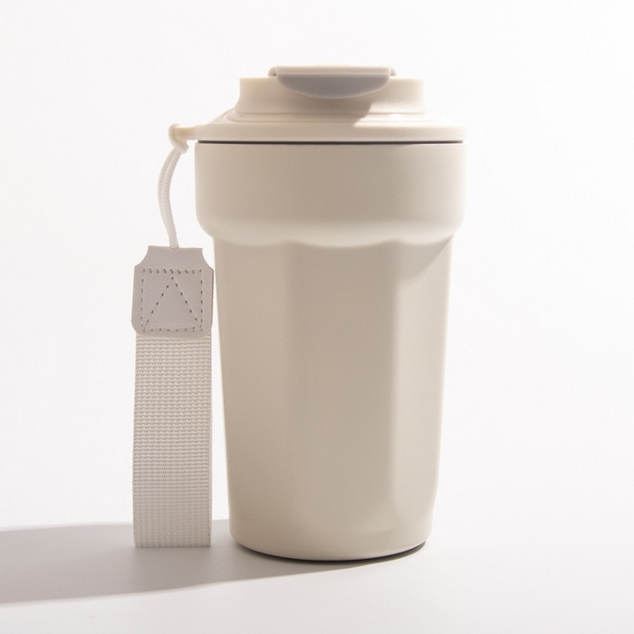 91家纺网 家纺一手货源 找家纺 良品汇馆 2025新款日式无印双层咖啡杯良品不锈钢保温杯提绳运动休闲杯子双层真空杯 组合图仅供参考 450ML