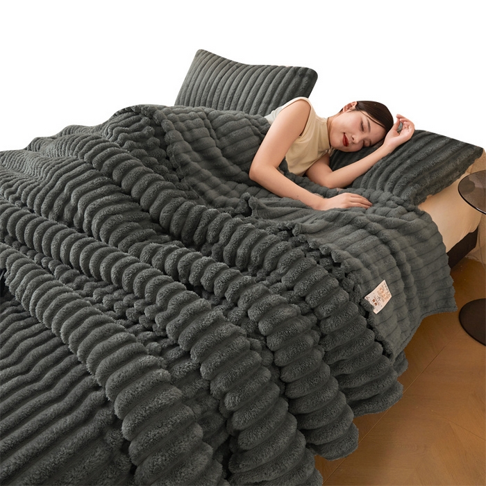 91家纺网 家纺一手货源 找家纺 （总）合纵跨境工厂 2025新款兔毛绒法兰绒贝贝绒毛毯跨境外贸JIT一件代发TEMU亚马逊希音包过核价抽条毛毯