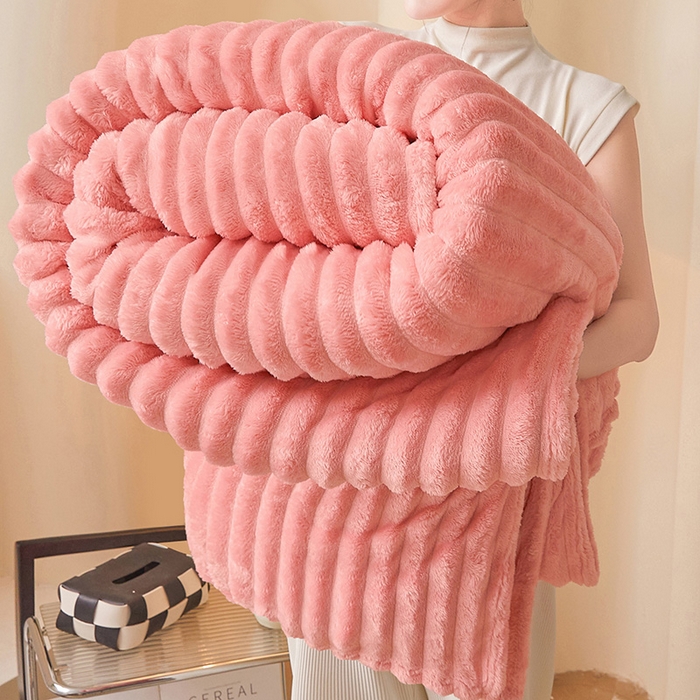 91家纺网 家纺一手货源 找家纺 （总）合纵跨境工厂 2025新款兔毛绒法兰绒贝贝绒毛毯跨境外贸JIT一件代发TEMU亚马逊希音包过核价抽条毛毯