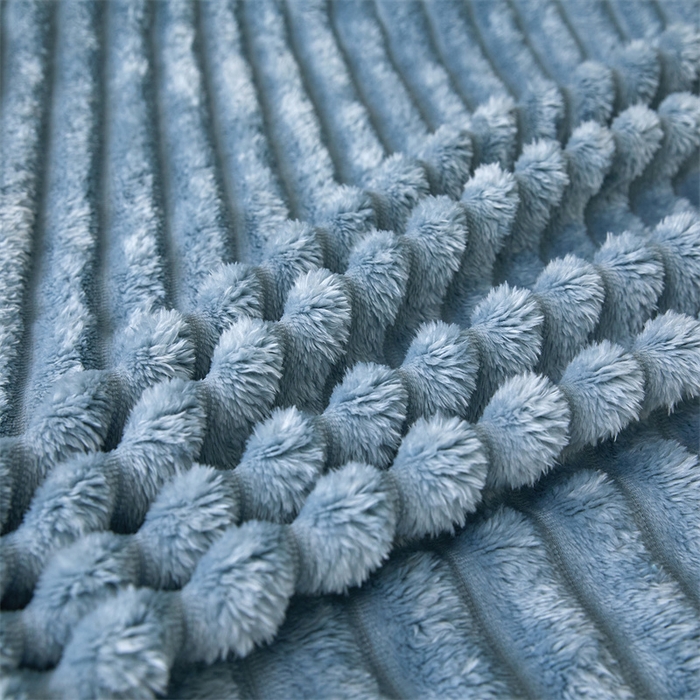 91家纺网 家纺一手货源 找家纺 合纵跨境工厂 2025新款兔毛绒法兰绒贝贝绒毛毯跨境外贸JIT一件代发TEMU亚马逊希音包过核价抽条毛毯 晴空蓝