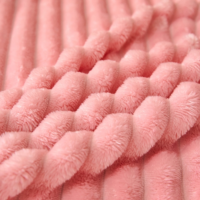 91家纺网 家纺一手货源 找家纺 合纵跨境工厂 2025新款兔毛绒法兰绒贝贝绒毛毯跨境外贸JIT一件代发TEMU亚马逊希音包过核价抽条毛毯 心悦粉