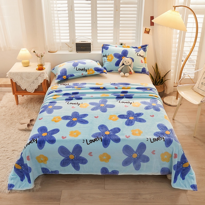 91家纺网 家纺一手货源 找家纺 合纵跨境工厂 2025新款印花牛奶绒毛毯法莱绒雪花绒贝贝绒双面绒毛毯跨境外贸JIT一件代发TEMU亚马逊希音包过核价印花毛毯 梦幻花田