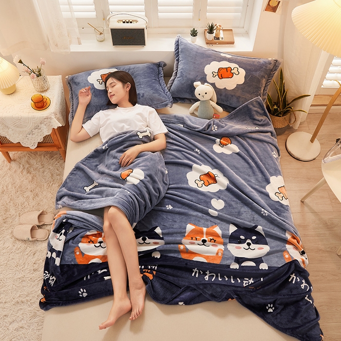 91家纺网 家纺一手货源 找家纺 合纵跨境工厂 2025新款印花牛奶绒毛毯法莱绒雪花绒贝贝绒双面绒毛毯跨境外贸JIT一件代发TEMU亚马逊希音包过核价印花毛毯 汪汪队