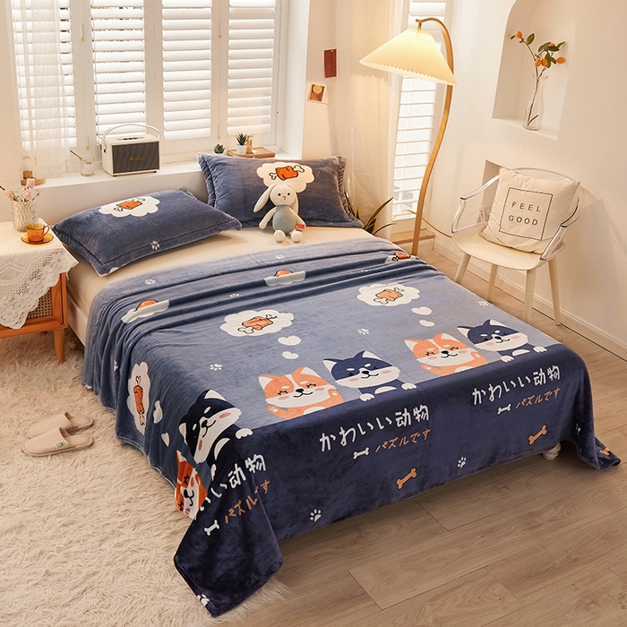 91家纺网 家纺一手货源 找家纺 合纵跨境工厂 2025新款印花牛奶绒毛毯法莱绒雪花绒贝贝绒双面绒毛毯跨境外贸JIT一件代发TEMU亚马逊希音包过核价印花毛毯 汪汪队