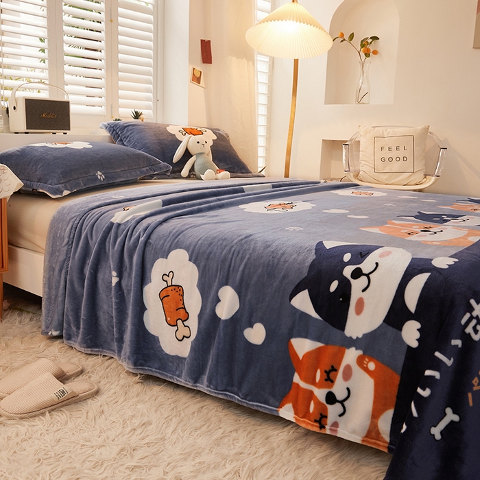 91家纺网 家纺一手货源 找家纺 合纵跨境工厂 2025新款印花牛奶绒毛毯法莱绒雪花绒贝贝绒双面绒毛毯跨境外贸JIT一件代发TEMU亚马逊希音包过核价印花毛毯 汪汪队