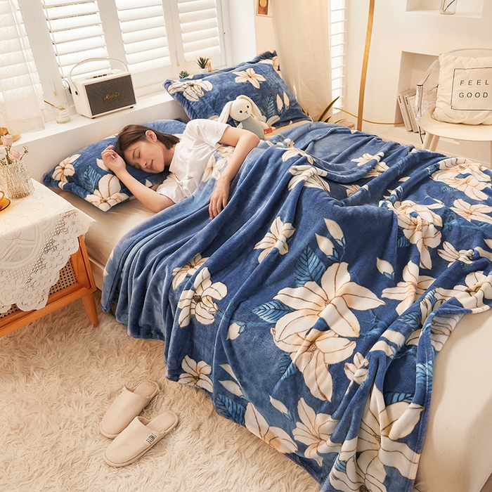 合纵跨境工厂 2025新款印花牛奶绒毛毯法莱绒雪花绒贝贝绒双面绒毛毯跨境外贸JIT一件代发TEMU亚马逊希音包过核价印花毛毯 阳春三月