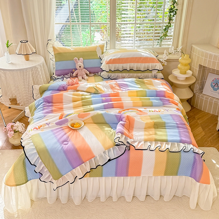 91家纺网 家纺一手货源 找家纺 （总）金盛皇朝家纺 2025夏季新款冰丝凉豆豆床盖凉席