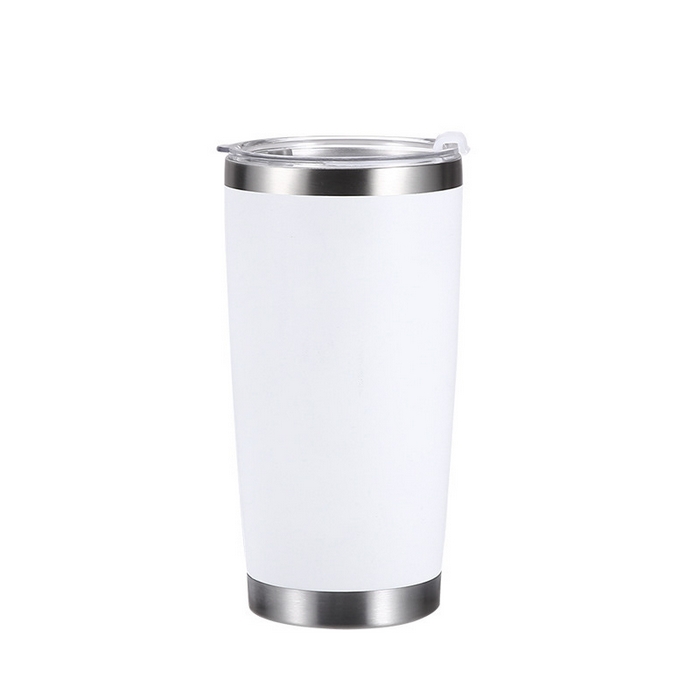 良品汇馆 2025新款日文无印304不锈钢水杯良品汽车载杯保温保冷喷塑便携大容量杯子 直筒保温杯-白色 容量590ML