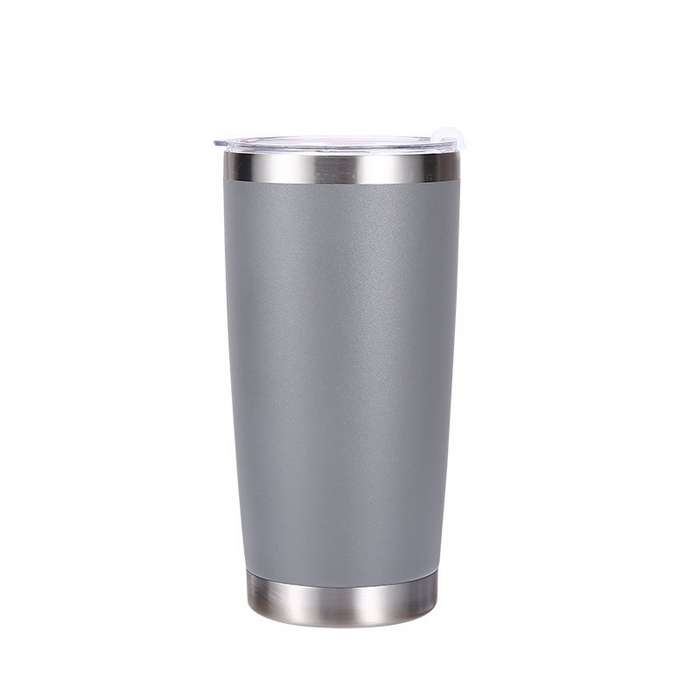 良品汇馆 2025新款日文无印304不锈钢水杯良品汽车载杯保温保冷喷塑便携大容量杯子 直筒保温杯-深灰 容量590ML