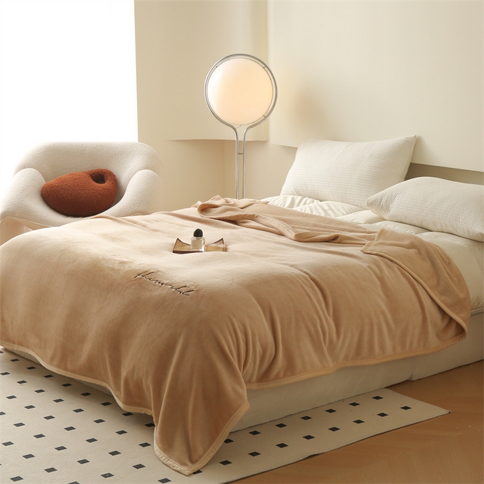 91家纺网 家纺一手货源 找家纺 合纵跨境工厂 2025新品绣花牛奶绒毛毯法莱绒雪花绒贝贝绒双面绒毛毯跨境外贸JIT一件代发TEMU亚马逊希音包过核价nice nice浅驼