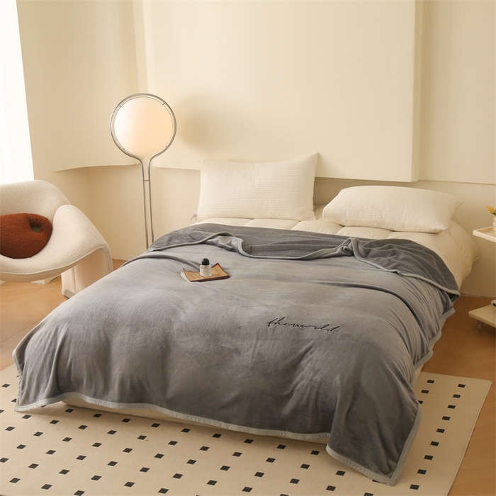 91家纺网 家纺一手货源 找家纺 合纵跨境工厂 2025新品绣花牛奶绒毛毯法莱绒雪花绒贝贝绒双面绒毛毯跨境外贸JIT一件代发TEMU亚马逊希音包过核价nice nice深灰