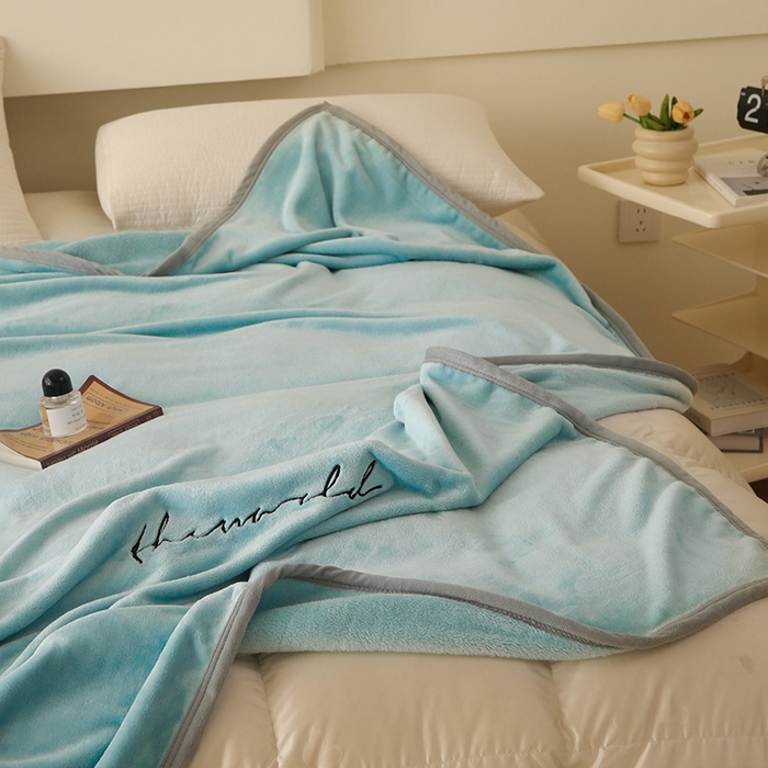 91家纺网 家纺一手货源 找家纺 合纵跨境工厂 2025新品绣花牛奶绒毛毯法莱绒雪花绒贝贝绒双面绒毛毯跨境外贸JIT一件代发TEMU亚马逊希音包过核价nice nice水蓝