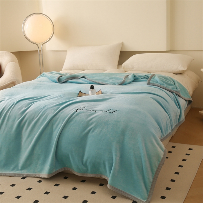 91家纺网 家纺一手货源 找家纺 合纵跨境工厂 2025新品绣花牛奶绒毛毯法莱绒雪花绒贝贝绒双面绒毛毯跨境外贸JIT一件代发TEMU亚马逊希音包过核价nice nice水蓝