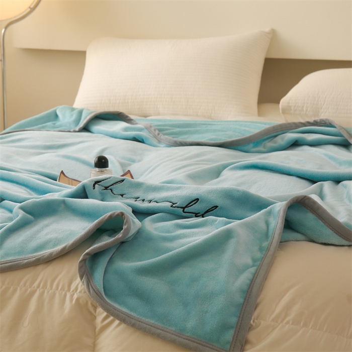 91家纺网 家纺一手货源 找家纺 合纵跨境工厂 2025新品绣花牛奶绒毛毯法莱绒雪花绒贝贝绒双面绒毛毯跨境外贸JIT一件代发TEMU亚马逊希音包过核价nice nice水蓝