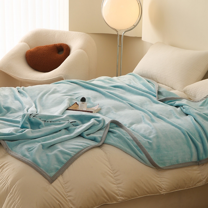 91家纺网 家纺一手货源 找家纺 合纵跨境工厂 2025新品绣花牛奶绒毛毯法莱绒雪花绒贝贝绒双面绒毛毯跨境外贸JIT一件代发TEMU亚马逊希音包过核价nice nice水蓝