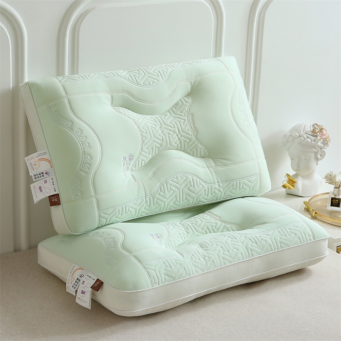 珍贝家纺 2025新款A类胶韵诗凉感丝枕芯冰丝枕枕头枕芯 A类胶韵诗凉感丝枕-绿色 48x74cm/只