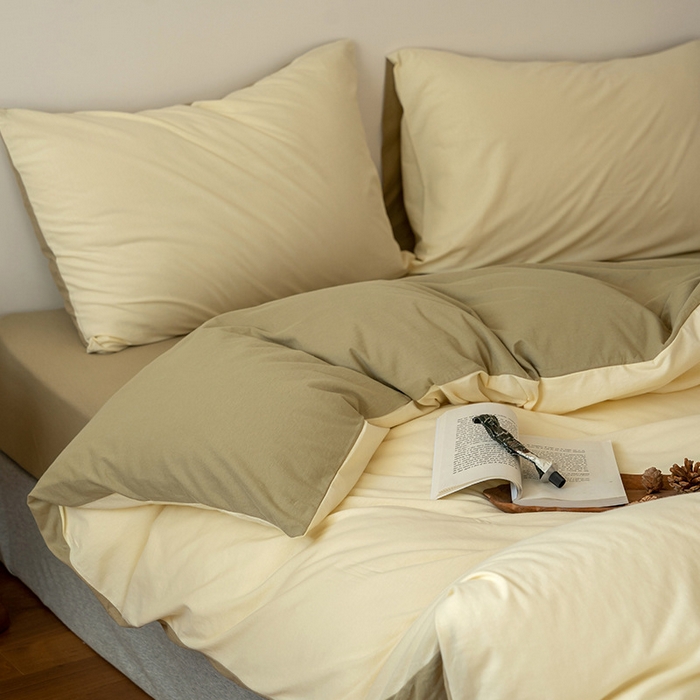 91家纺网 家纺一手货源 找家纺 【天竺棉拼色四件套】 2025新款无印西川良品拼色天竺棉纯棉针织棉四件套纯色拼色新疆天竺棉裸睡全棉日式