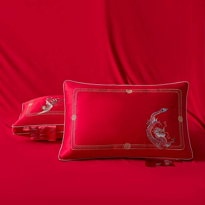 91家纺网 家纺一手货源 找家纺 （总）珍贝家纺 2025新款龙凤呈祥枕 枕头枕芯