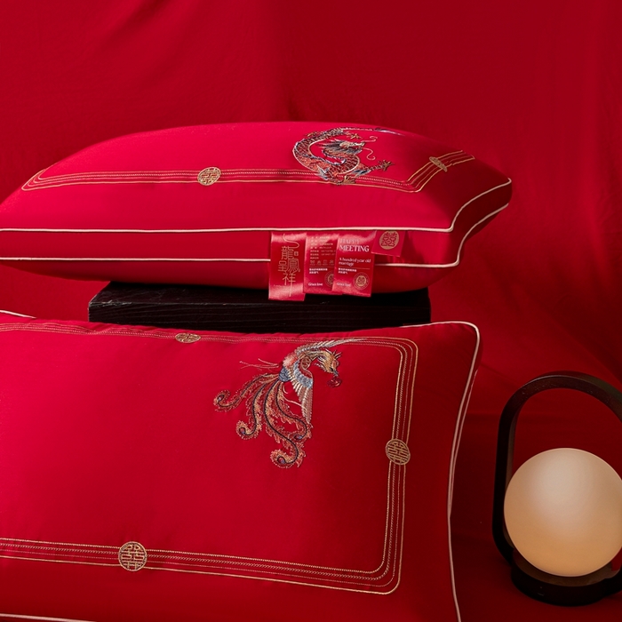 91家纺网 家纺一手货源 找家纺 （总）珍贝家纺 2025新款龙凤呈祥枕 枕头枕芯