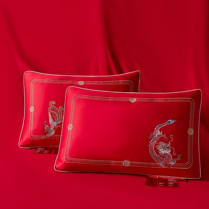 91家纺网 家纺一手货源 找家纺 （总）珍贝家纺 2025新款龙凤呈祥枕 枕头枕芯