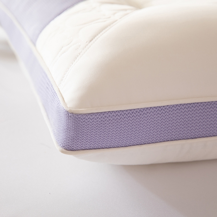 91家纺网 家纺一手货源 找家纺 珍贝家纺 2024新款A类凉感丝熊猫呼呼枕芯护颈枕头 熊猫呼呼-紫色 48x74cm/只