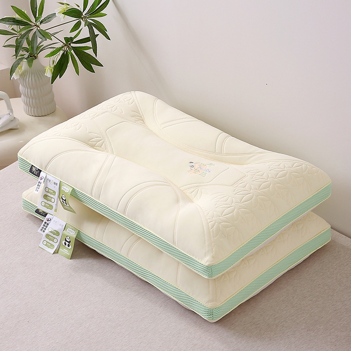 91家纺网 家纺一手货源 找家纺 珍贝家纺 2025新款A类凉感丝所盼皆达冰丝层枕头枕芯 所盼皆达冰丝层枕-奶白 48x74cm/只