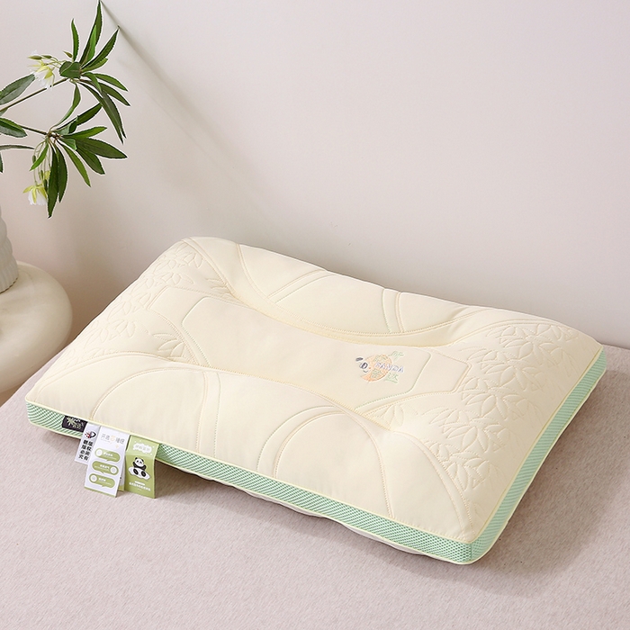 91家纺网 家纺一手货源 找家纺 珍贝家纺 2025新款A类凉感丝所盼皆达冰丝层枕头枕芯 所盼皆达冰丝层枕-奶白 48x74cm/只