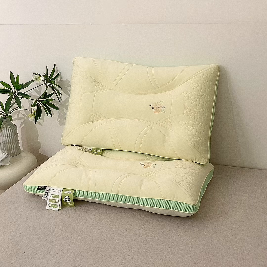 91家纺网 家纺一手货源 找家纺 珍贝家纺 2025新款A类凉感丝所盼皆达冰丝层枕头枕芯 所盼皆达冰丝层枕-奶白 48x74cm/只