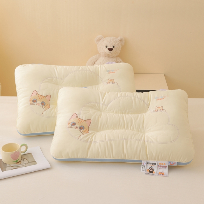 91家纺网 家纺一手货源 找家纺 珍贝家纺 2025新款立体卡通刺绣枕头枕芯-朵喵喵 朵喵喵-蓝色 40x60cm/只