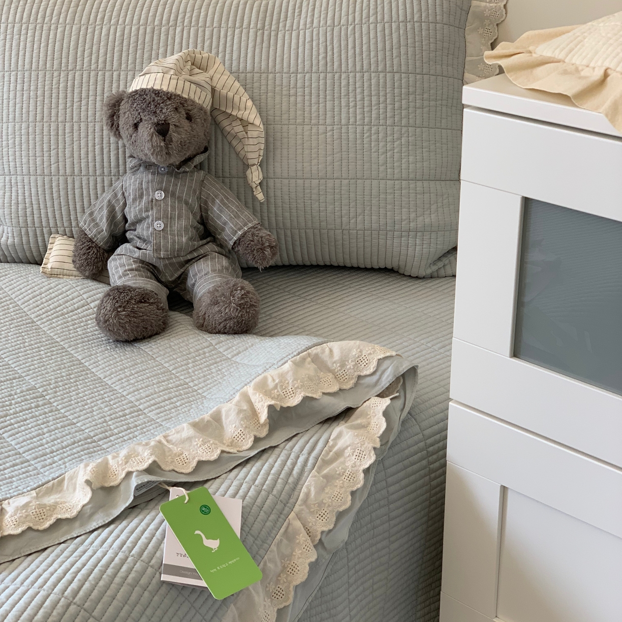 91家纺网 家纺一手货源 找家纺 汇庭 2025春夏新款美心床盖三件套系列 爱心甘蓝