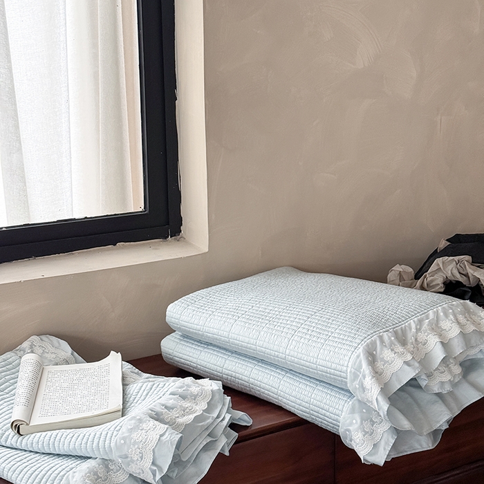 91家纺网 家纺一手货源 找家纺 （总）汇庭 2025新款洛可可花边床盖三件套系列