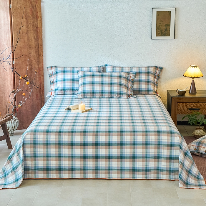 91家纺网 家纺一手货源 找家纺 （总）春皖家纺2025新款全棉密拷色织提花老粗布床单