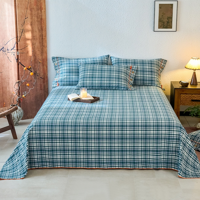 91家纺网 家纺一手货源 找家纺 （总）春皖家纺2025新款全棉密拷色织提花老粗布床单