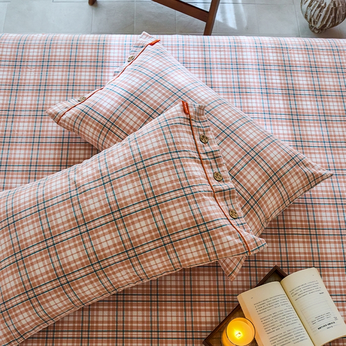 91家纺网 家纺一手货源 找家纺 （总）春皖家纺2025新款全棉密拷色织提花老粗布枕套