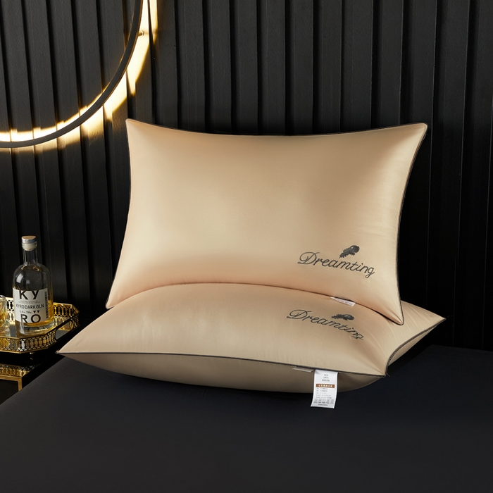 91家纺网 家纺一手货源 找家纺 （总）合纵跨境工厂 2025新款纯色专版花型枕芯跨境外贸JIT一件代发TEMU亚马逊希音包过核价冰丝刺绣羽丝枕头