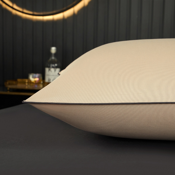 91家纺网 家纺一手货源 找家纺 合纵跨境工厂 2025新款纯色专版花型枕芯跨境外贸JIT一件代发TEMU亚马逊希音包过核价冰丝刺绣羽丝枕头 富贵金 单边48x74cm低枕