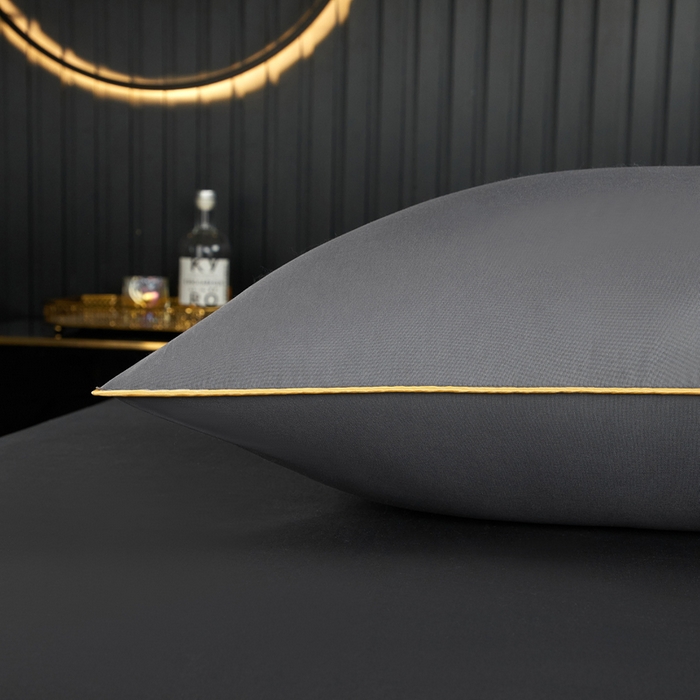 91家纺网 家纺一手货源 找家纺 合纵跨境工厂 2025新款纯色专版花型枕芯跨境外贸JIT一件代发TEMU亚马逊希音包过核价冰丝刺绣羽丝枕头 高级灰 单边48x74cm中枕