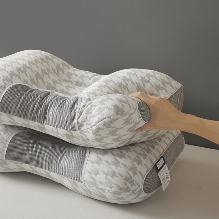 91家纺网 家纺一手货源 找家纺 （总）合纵跨境工厂 2025新款千鸟格大蜂窝spa枕头枕芯跨境外贸JIT一件代发TEMU亚马逊希音包过核价