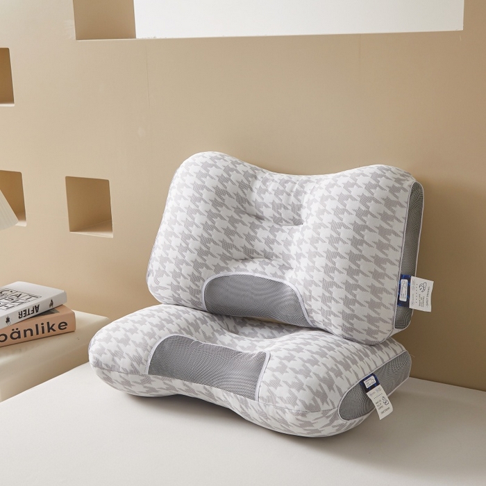 91家纺网 家纺一手货源 找家纺 （总）合纵跨境工厂 2025新款千鸟格大蜂窝spa枕头枕芯跨境外贸JIT一件代发TEMU亚马逊希音包过核价