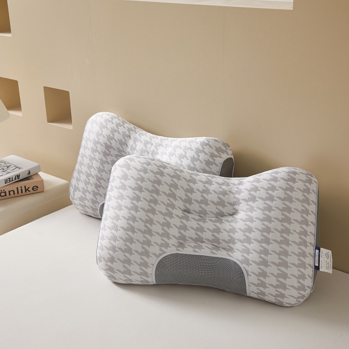 91家纺网 家纺一手货源 找家纺 （总）合纵跨境工厂 2025新款千鸟格大蜂窝spa枕头枕芯跨境外贸JIT一件代发TEMU亚马逊希音包过核价