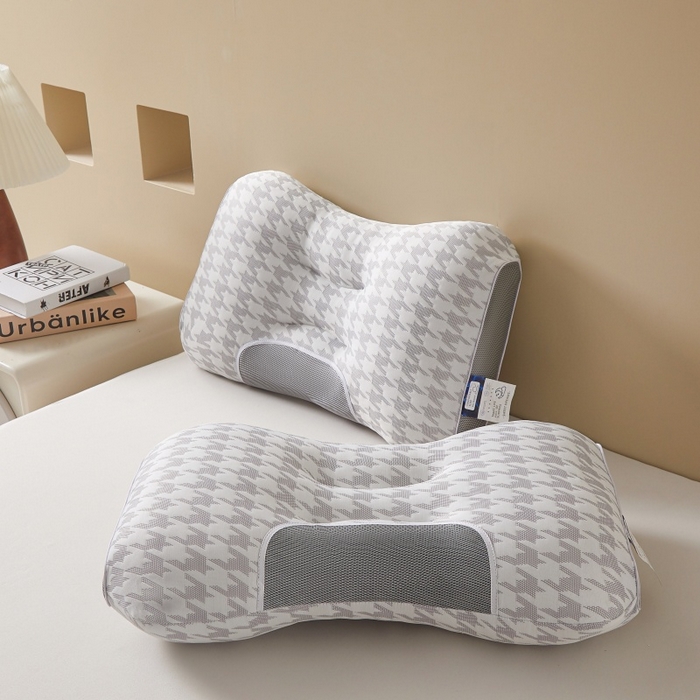 91家纺网 家纺一手货源 找家纺 （总）合纵跨境工厂 2025新款千鸟格大蜂窝spa枕头枕芯跨境外贸JIT一件代发TEMU亚马逊希音包过核价