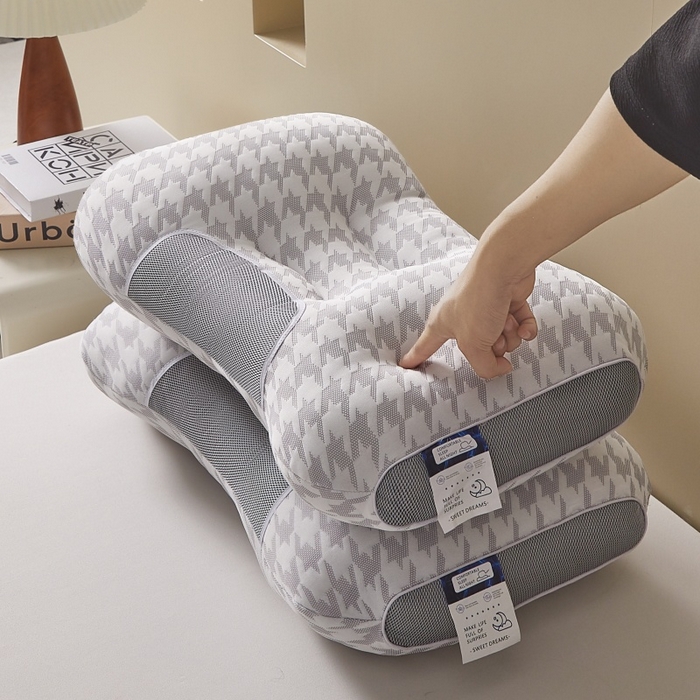 91家纺网 家纺一手货源 找家纺 （总）合纵跨境工厂 2025新款千鸟格大蜂窝spa枕头枕芯跨境外贸JIT一件代发TEMU亚马逊希音包过核价