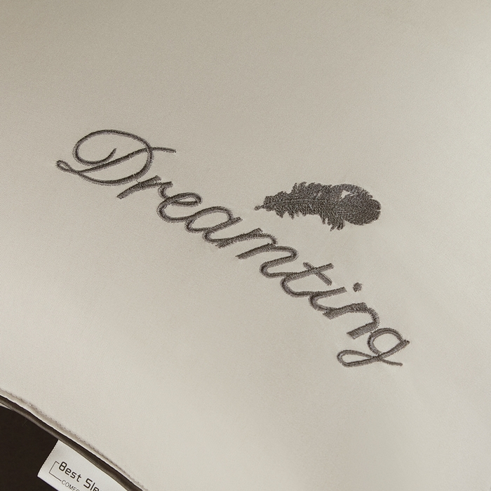 91家纺网 家纺一手货源 找家纺 合纵跨境工厂 2025新款纯色专版花型枕芯跨境外贸JIT一件代发TEMU亚马逊希音包过核价冰丝刺绣羽丝枕头 山灰 单边48x74cm高枕