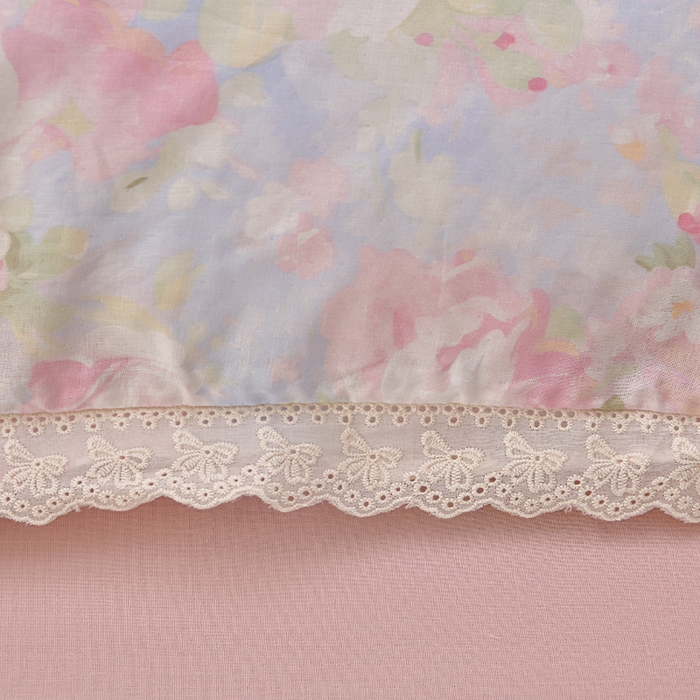 91家纺网 家纺一手货源 找家纺 绘萱家居 2026春夏新款纯棉100%全棉双层纱镂空花边工艺款床裙四件套 CQ黎明心境